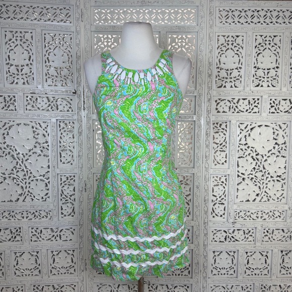 Lilly Pulitzer Dresses & Skirts - Lilly Pulitzer Pearl Alligator Shift Dress Sz 0 Preppy Bright Colorful Beachy